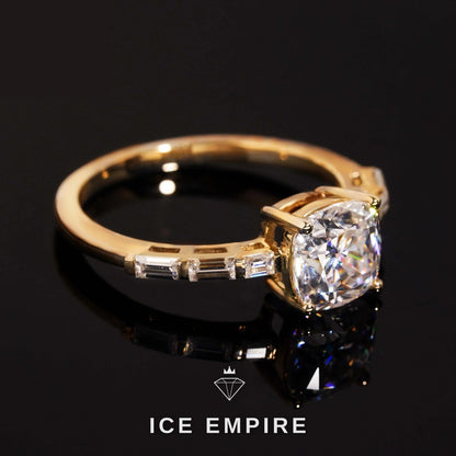 Iced Out 10K Gold Moissanite Wedding Band