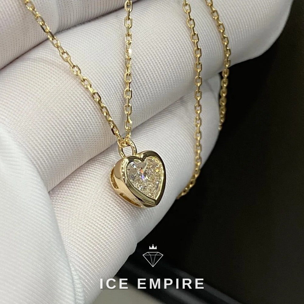 Iced Out Heart Gold Plated Lab Grown Diamond Chain