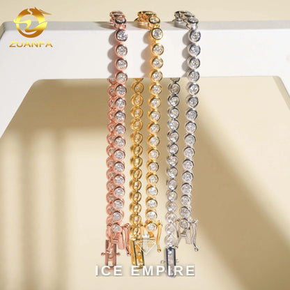 Iced Out 925 Silver Moissanite Tennis Bracelet