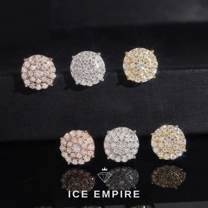 Iced Out Gold Plated Moissanite Stud Earrings