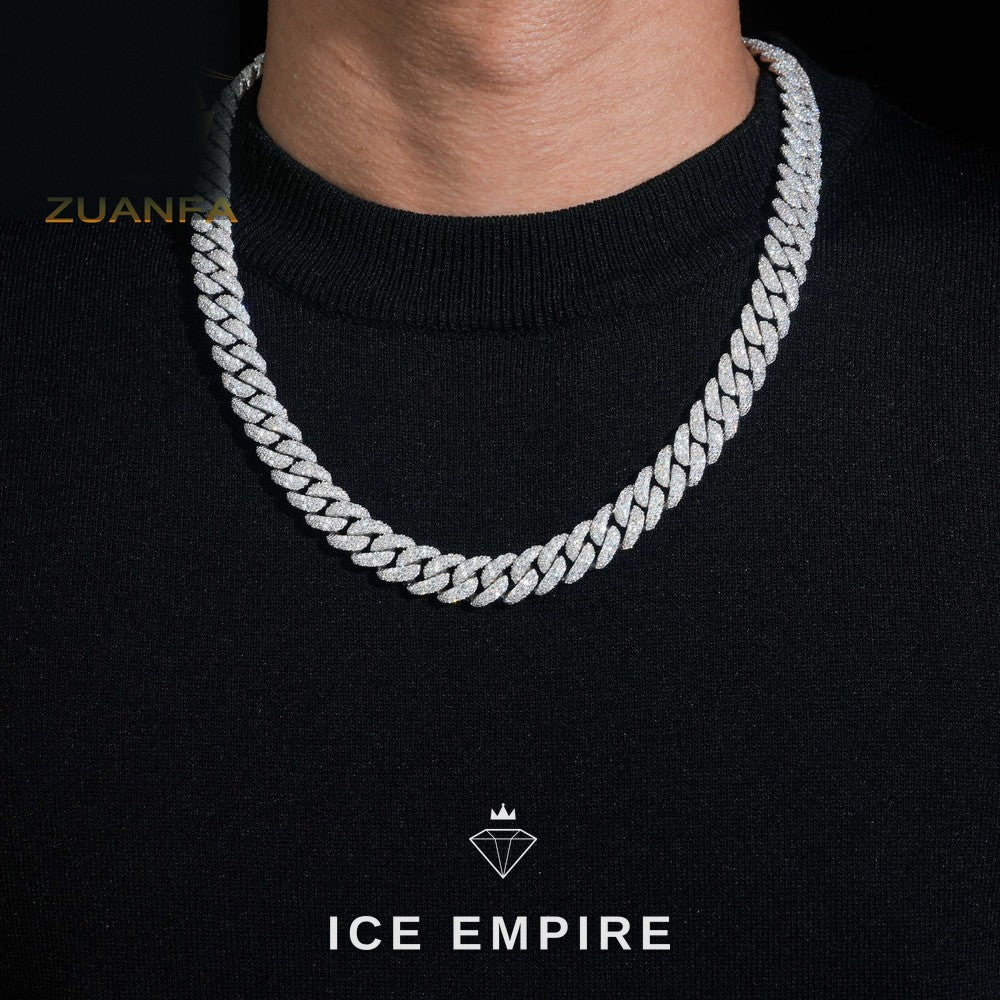 Iced Out Rose Gold Plated Moissanite Cuban Chain