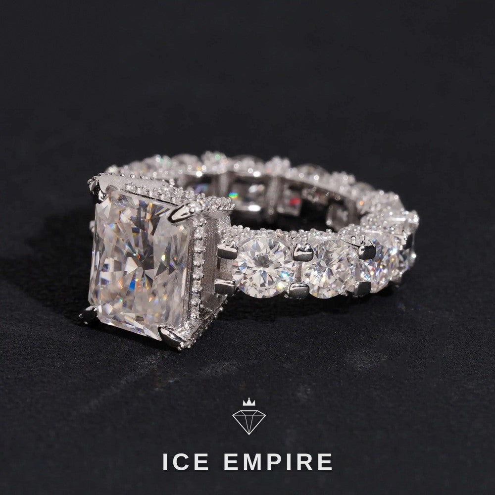 Iced Out Rose Gold Plated Moissanite Ring