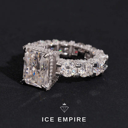 Iced Out Rose Gold Plated Moissanite Ring
