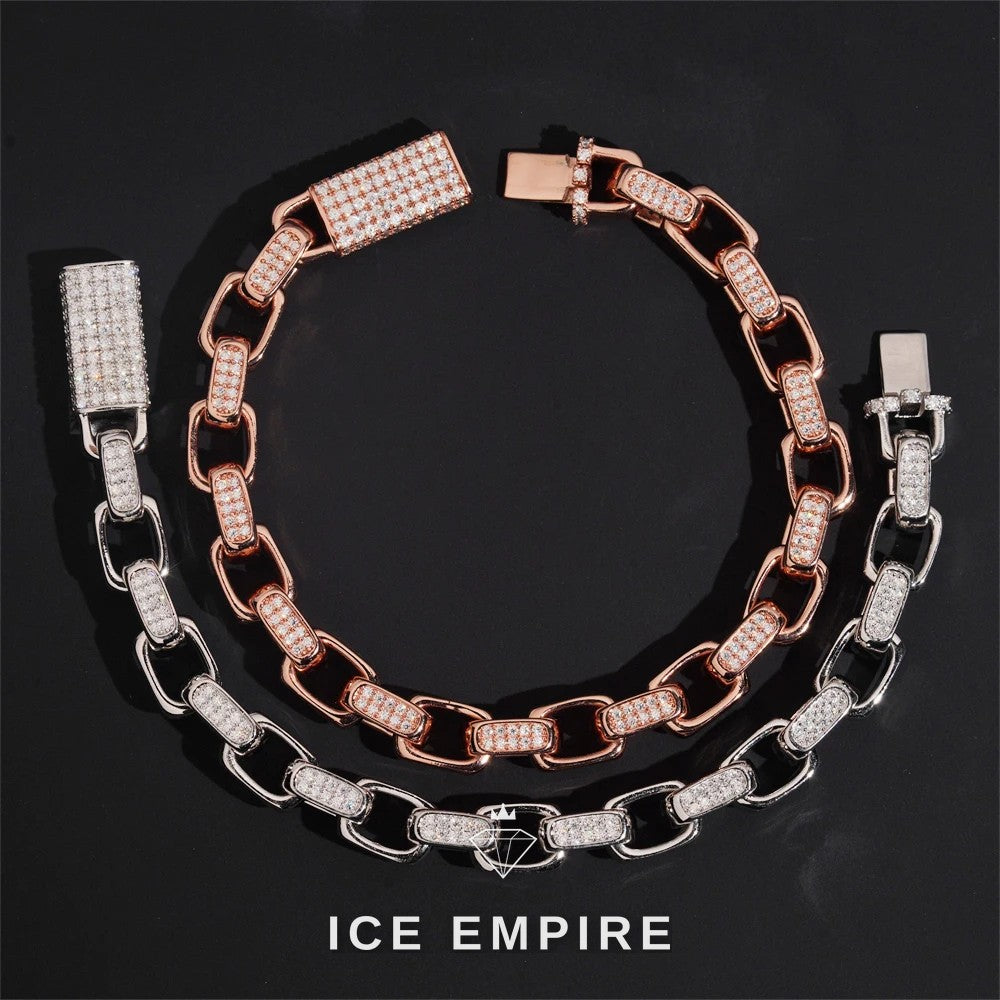 Iced Out Rose Gold Plated Moissanite Cuban Chain