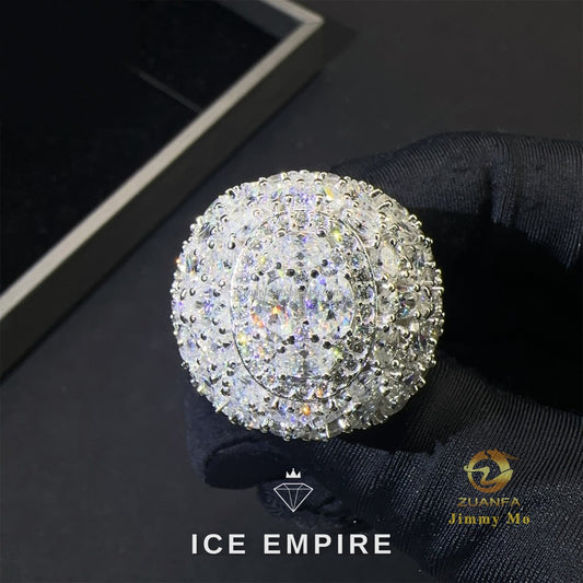 Iced Out 925 Silver Moissanite Ring