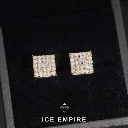 Iced Out Rose Gold Plated Moissanite Stud Earrings