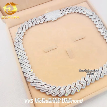 Iced Out Rose Gold Plated Moissanite Cuban Chain