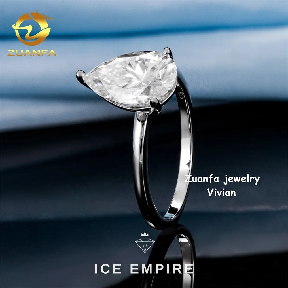 Iced Out 925 Silver Moissanite Ring