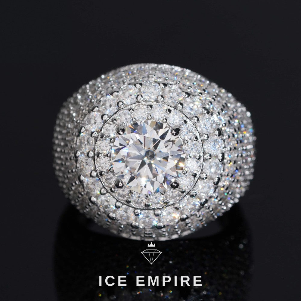 Iced Out 925 Silver Moissanite Ring