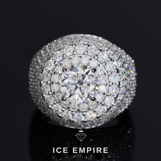 Iced Out 925 Silver Moissanite Ring