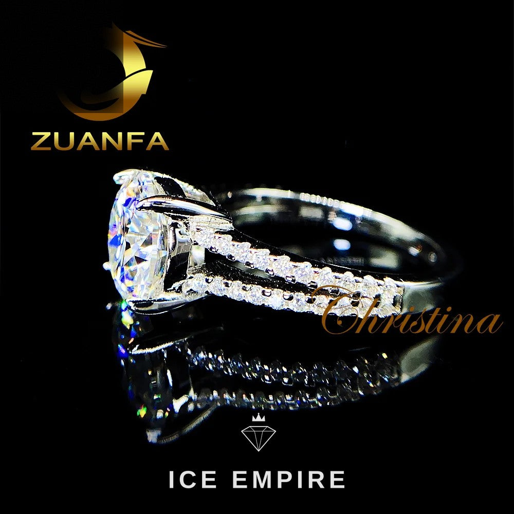 Iced Out Gold Plated Moissanite Wedding Band