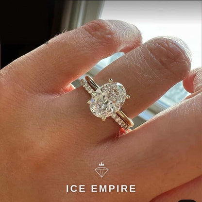 Iced Out Rose Gold Plated Moissanite Engagement Ring