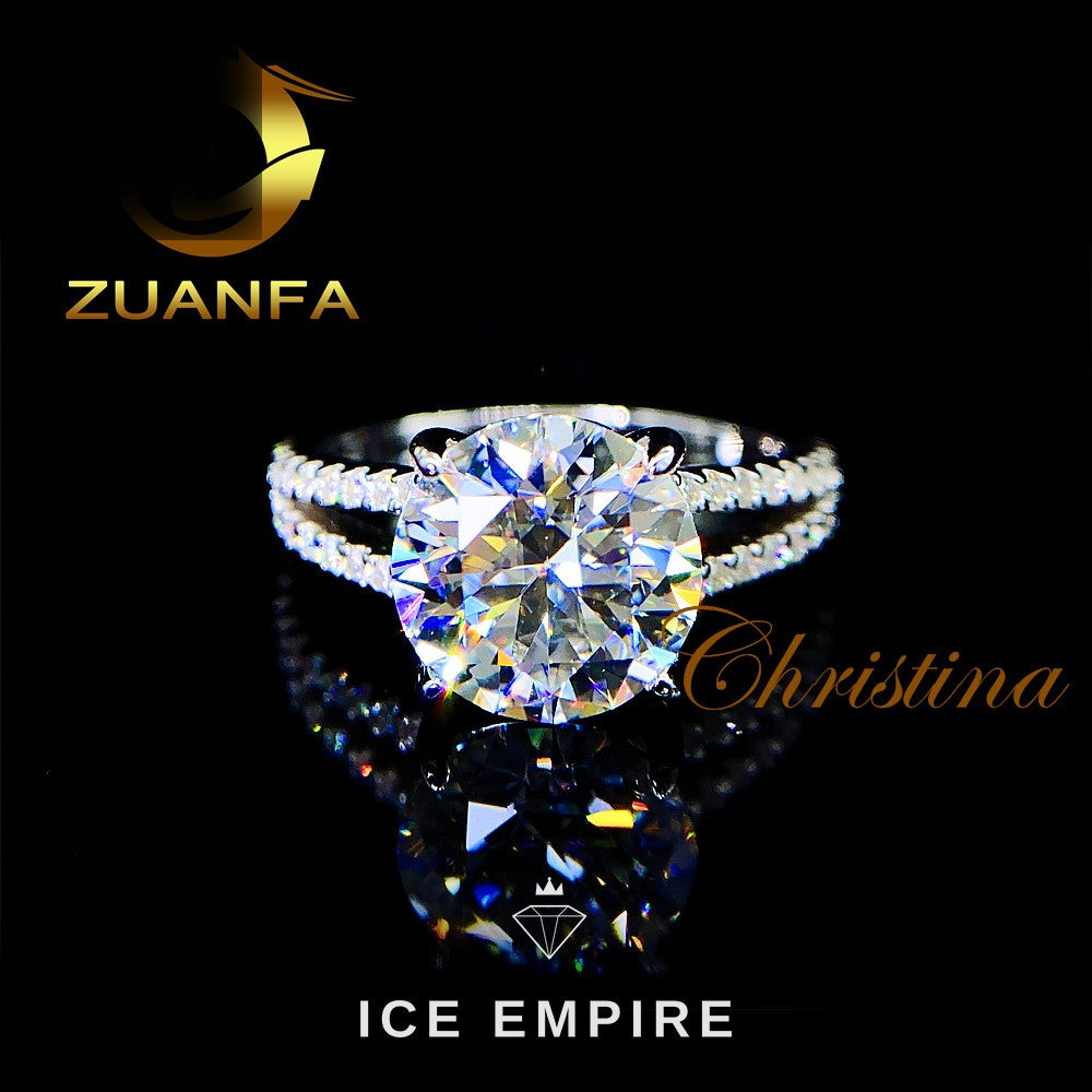 Iced Out Gold Plated Moissanite Wedding Band