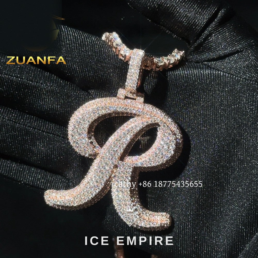 Iced Out Rose Gold Plated Moissanite Pendant