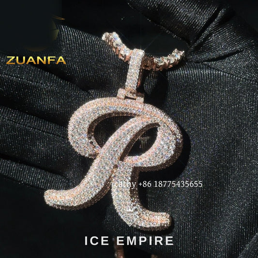 Iced Out Rose Gold Plated Moissanite Pendant