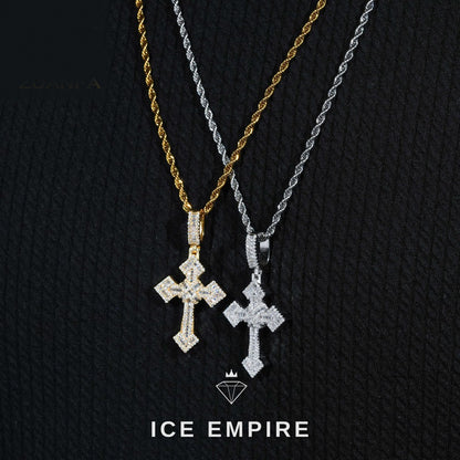 Iced Out Cross Gold Plated Pendant