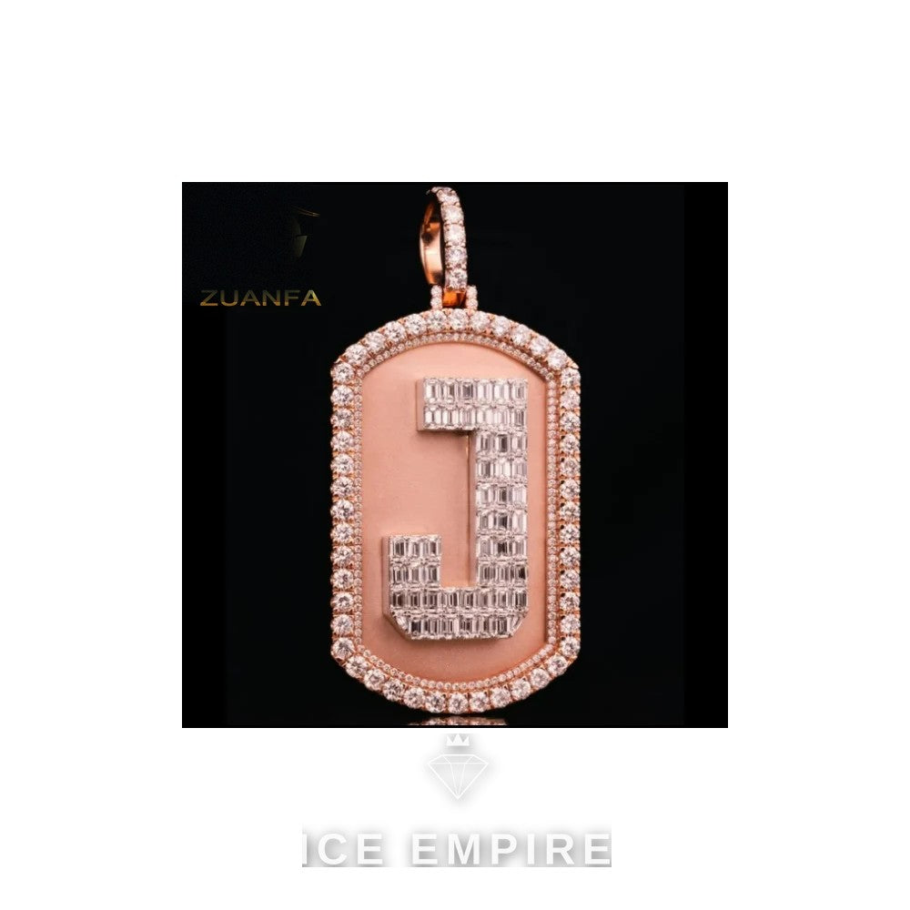 Iced Out Baguette Rose Gold Plated Pendant