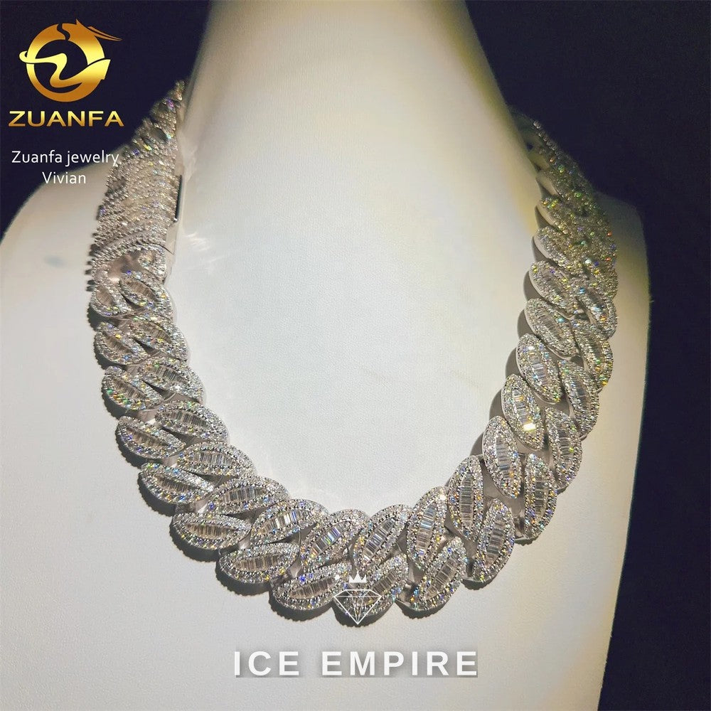 Iced Out Rose Gold Plated Moissanite Cuban Chain