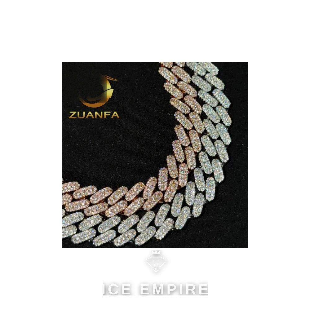 Iced Out 925 Silver Moissanite Cuban Chain