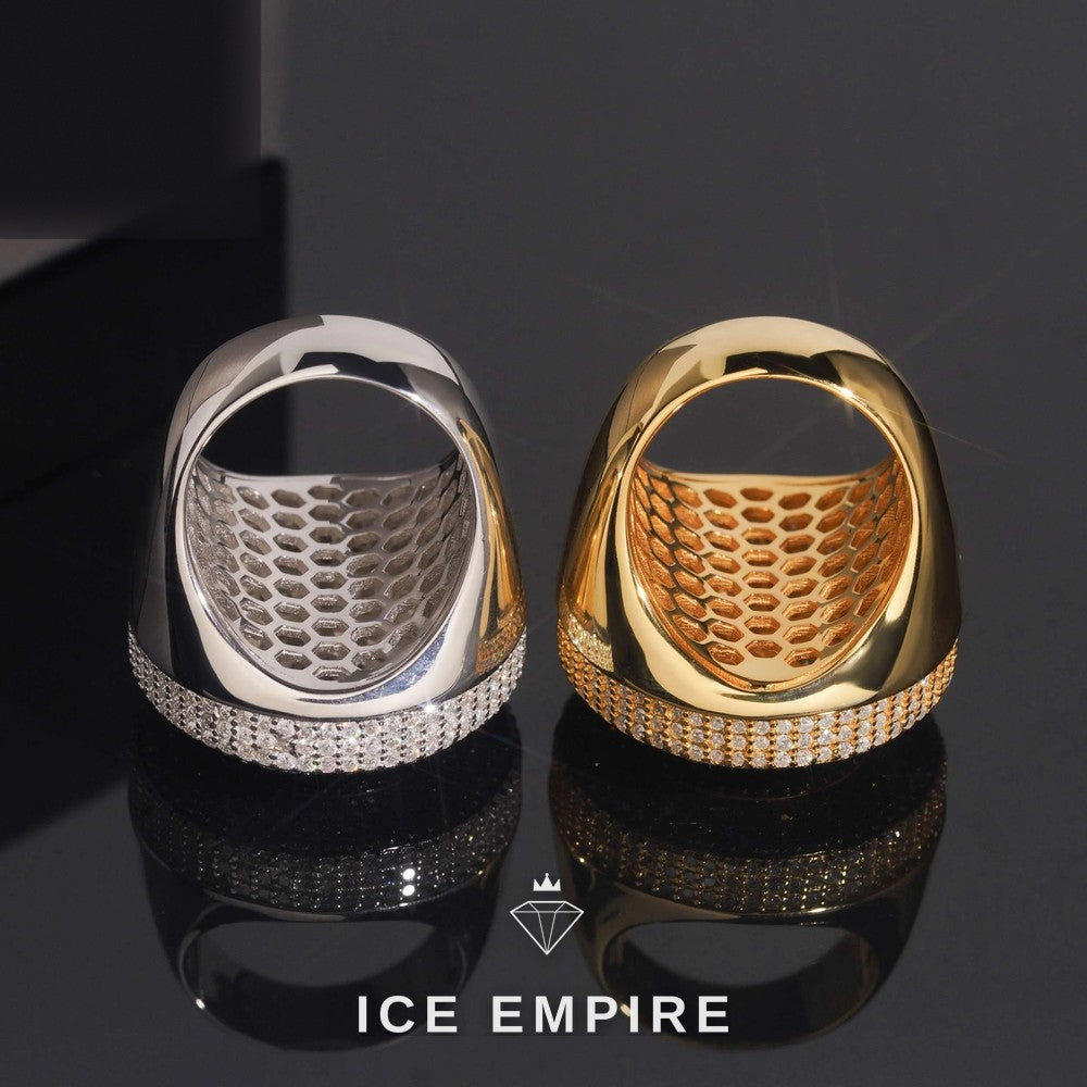 Iced Out Rose Gold Plated Moissanite Ring