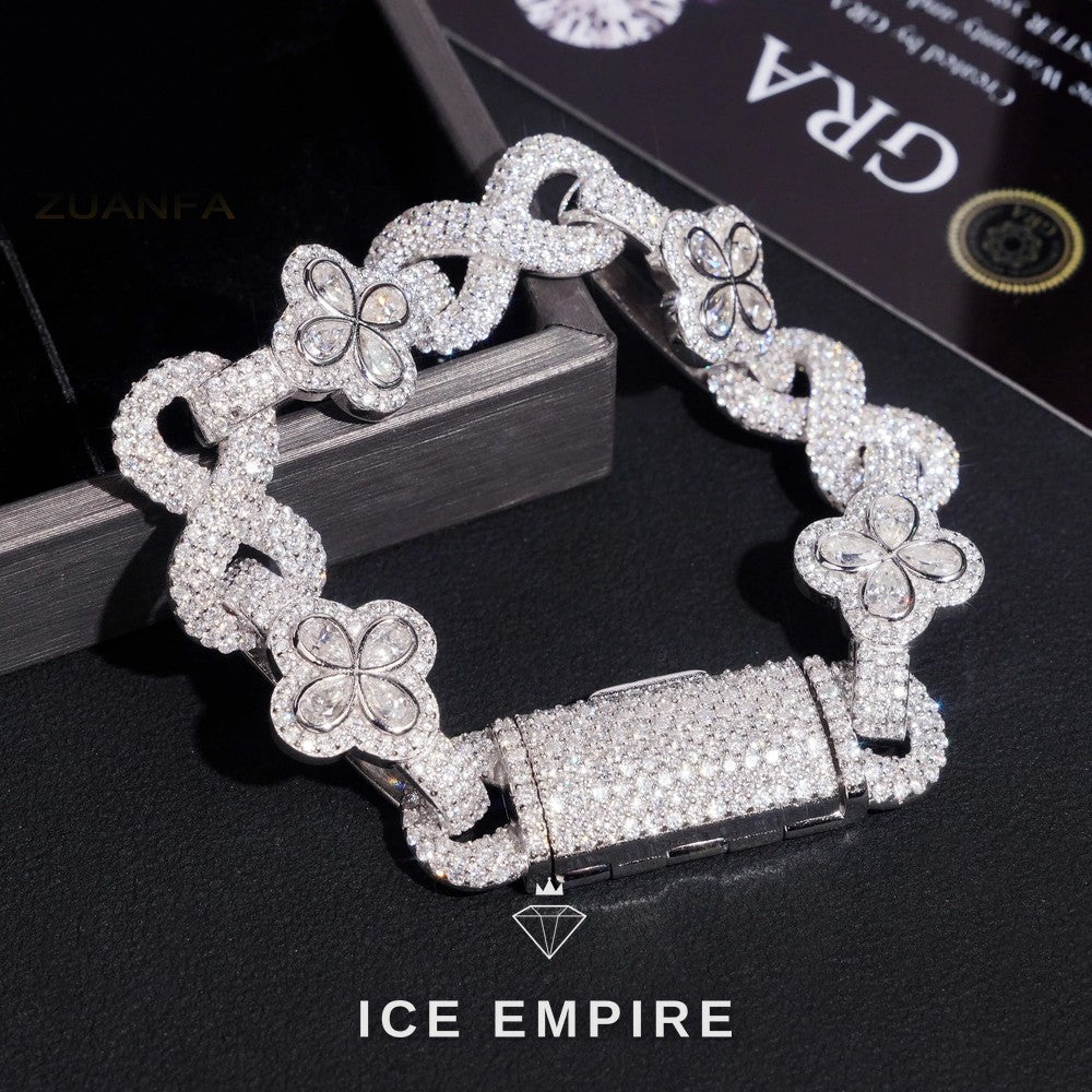 Iced Out Rose Gold Plated Moissanite Tennis Bracelet