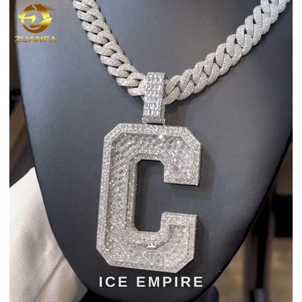 Iced Out 925 Silver Moissanite Pendant