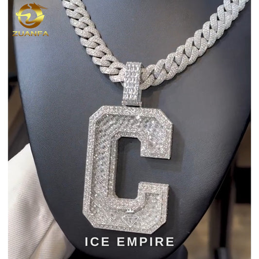 Iced Out 925 Silver Moissanite Pendant