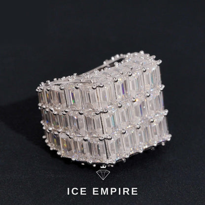 Iced Out 925 Silver Moissanite Ring