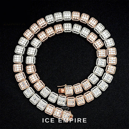 Iced Out Rose Gold Plated Moissanite Cuban Chain