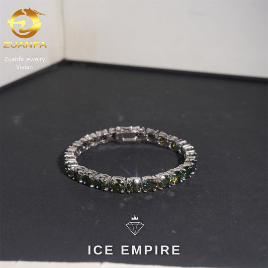 Iced Out 925 Silver Moissanite Tennis Chain
