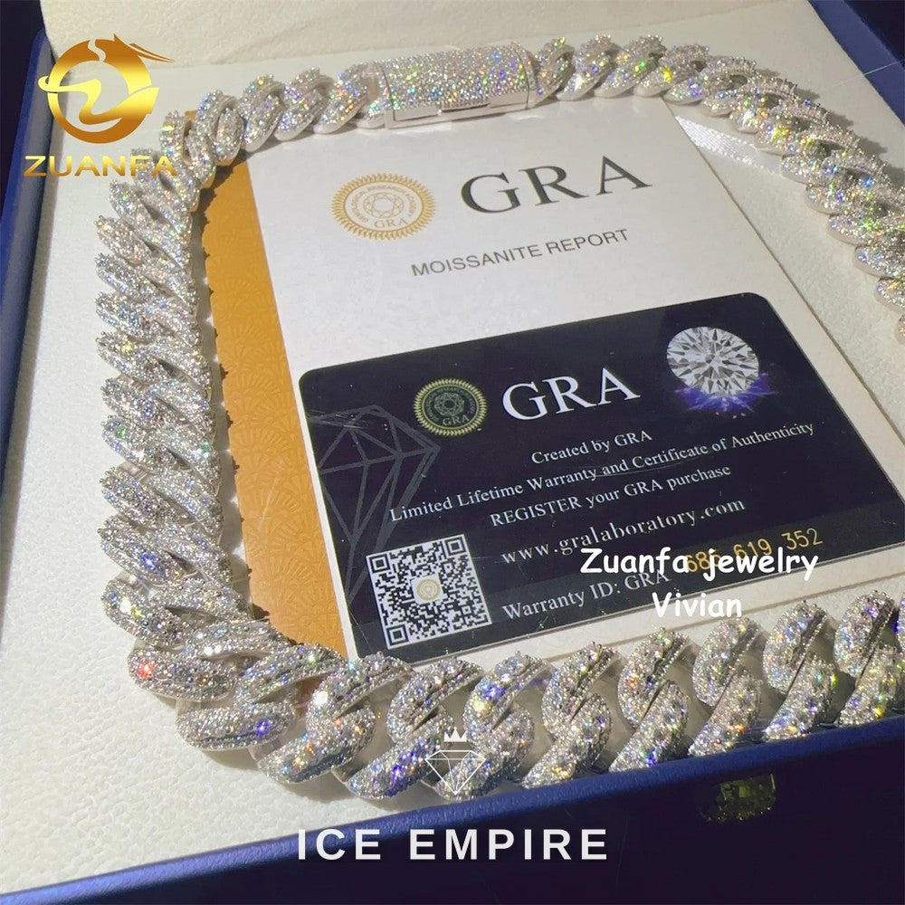 Iced Out Rose Gold Plated Moissanite Cuban Chain