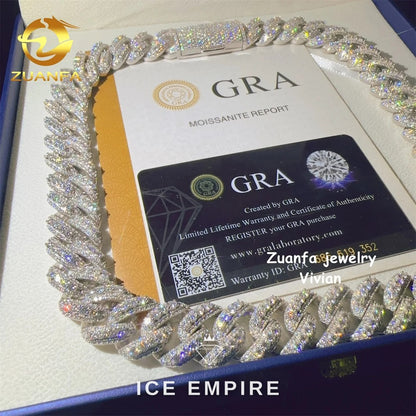 Iced Out Rose Gold Plated Moissanite Cuban Chain