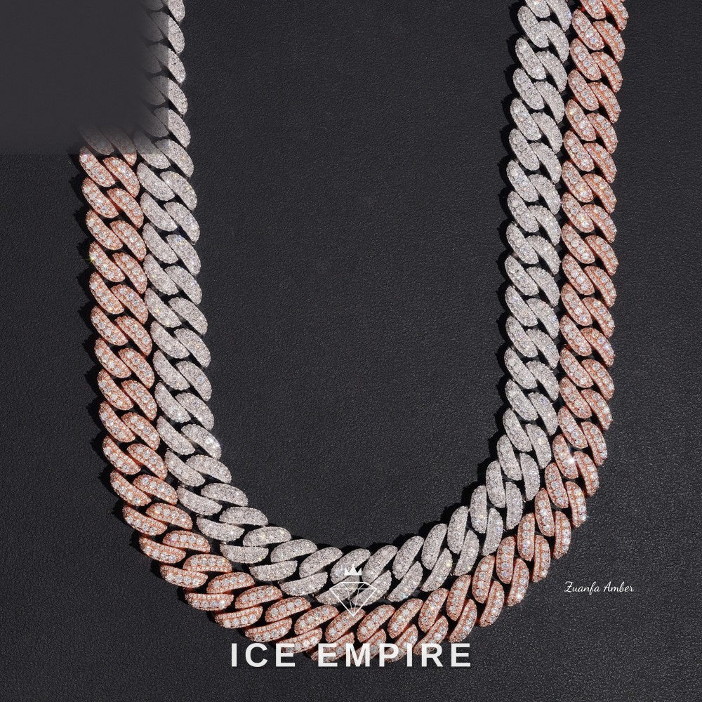Iced Out 925 Silver Moissanite Cuban Chain