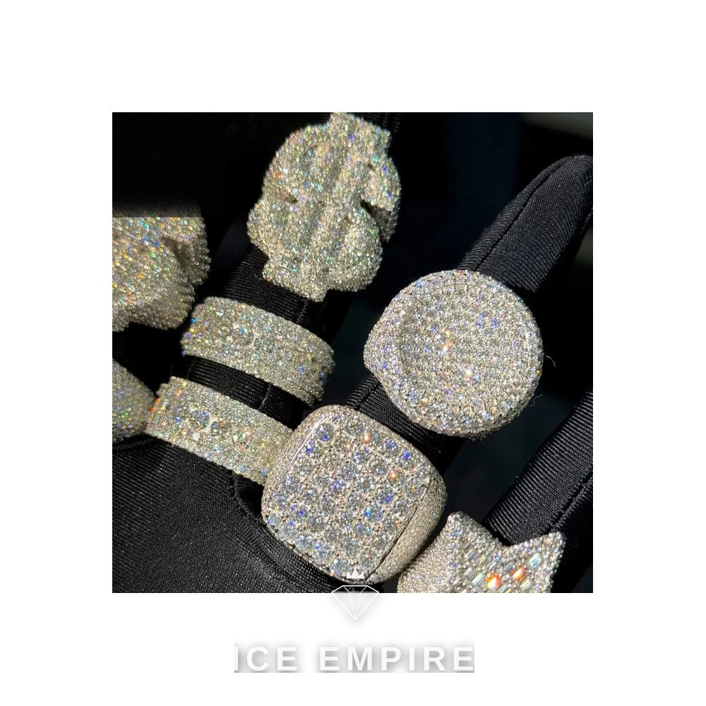 Iced Out Rose Gold Plated Moissanite Ring