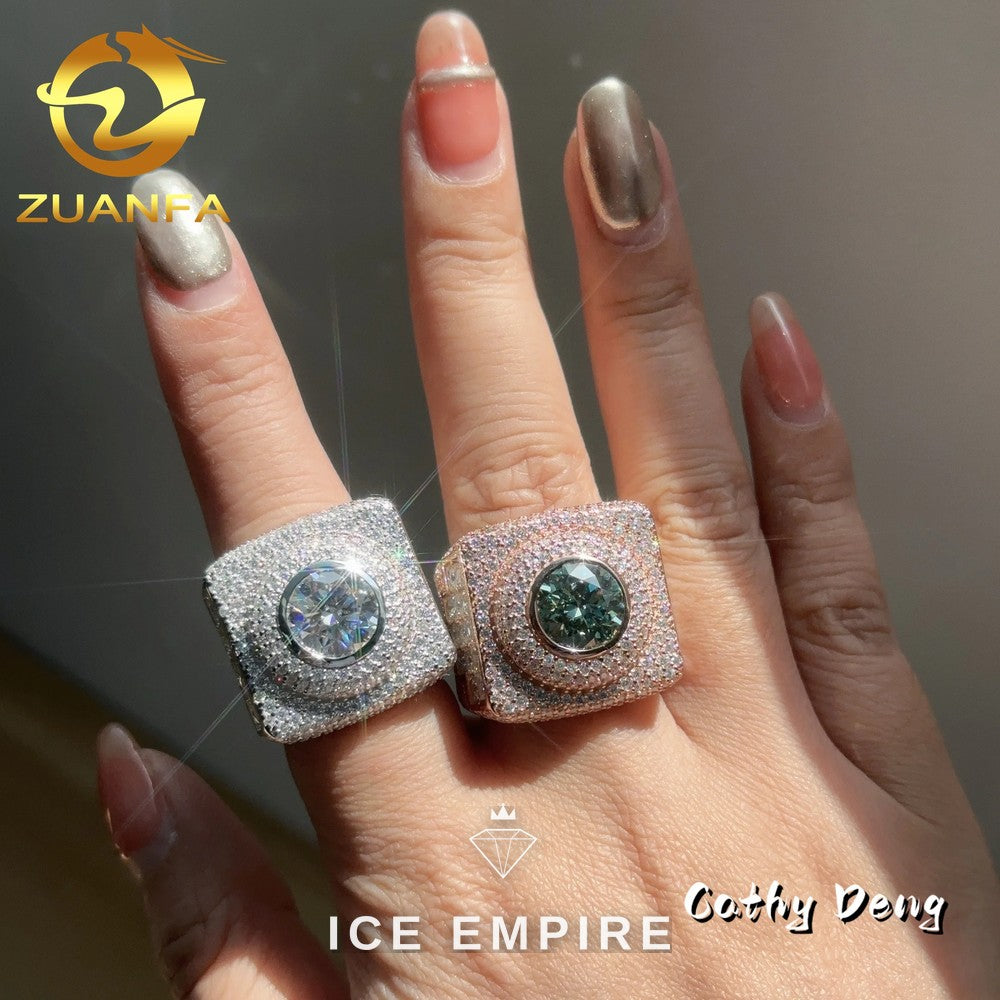 Iced Out 925 Silver Moissanite Ring