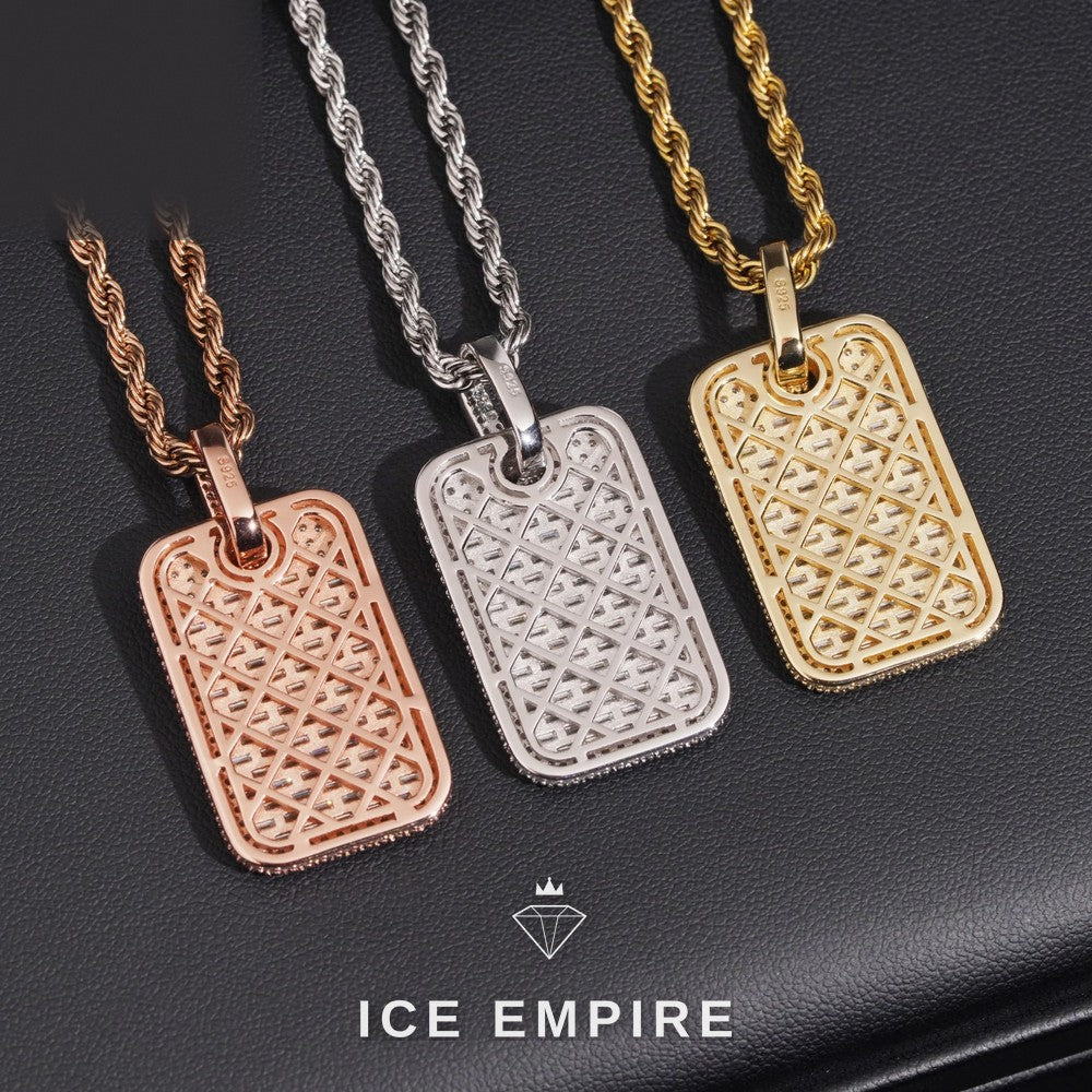 Iced Out Baguette Gold Plated Moissanite Pendant