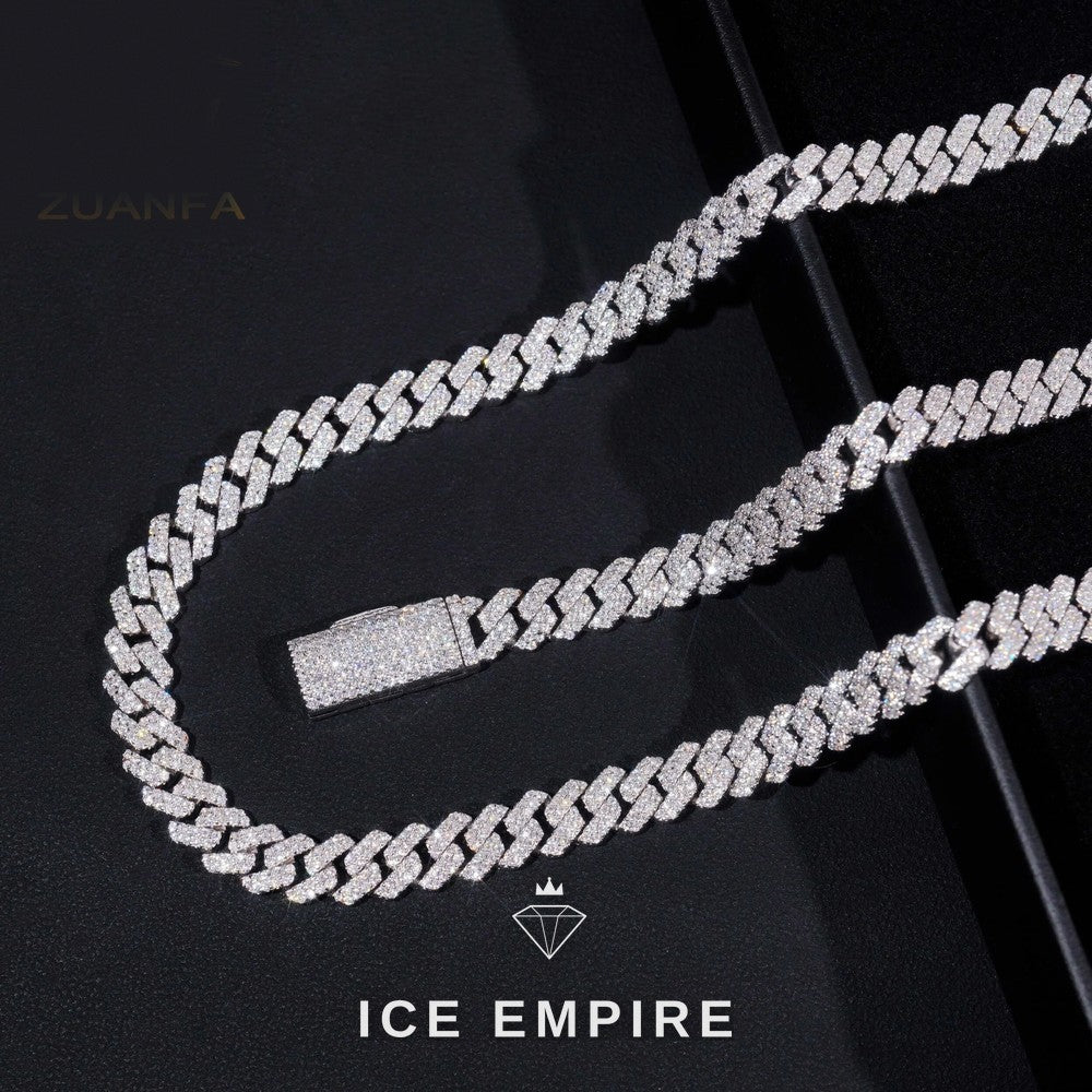 Iced Out Rose Gold Plated Moissanite Cuban Chain