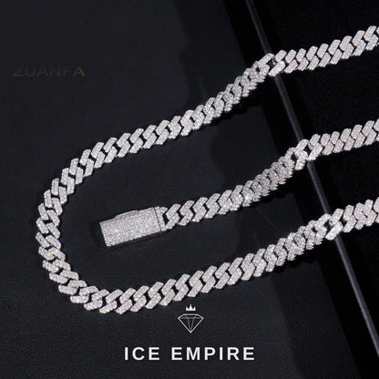 Iced Out Rose Gold Plated Moissanite Cuban Chain