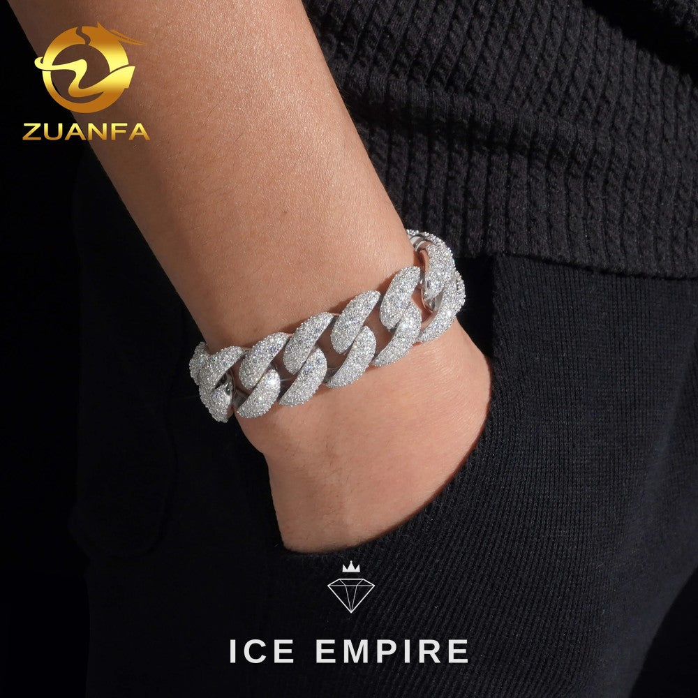 Iced Out Rose Gold Plated Moissanite Cuban Chain