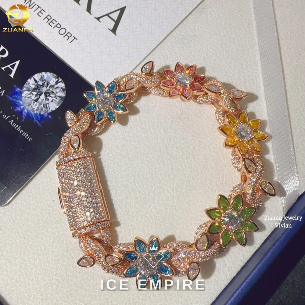 Iced Out 925 Silver Moissanite Cuban Chain