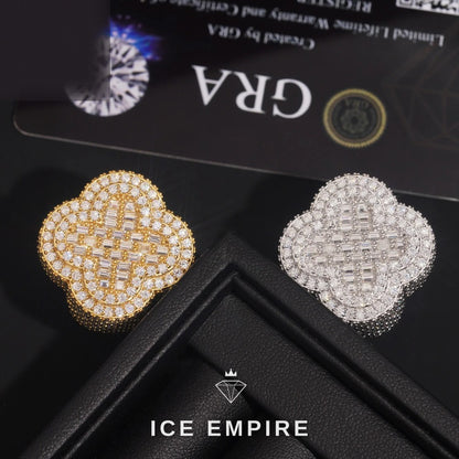 Iced Out Baguette Rose Gold Plated Moissanite Ring