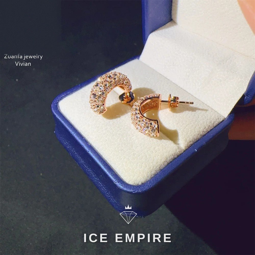 Iced Out 925 Silver Moissanite Earrings