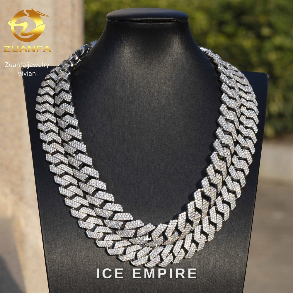 Iced Out Rose Gold Plated Moissanite Cuban Chain