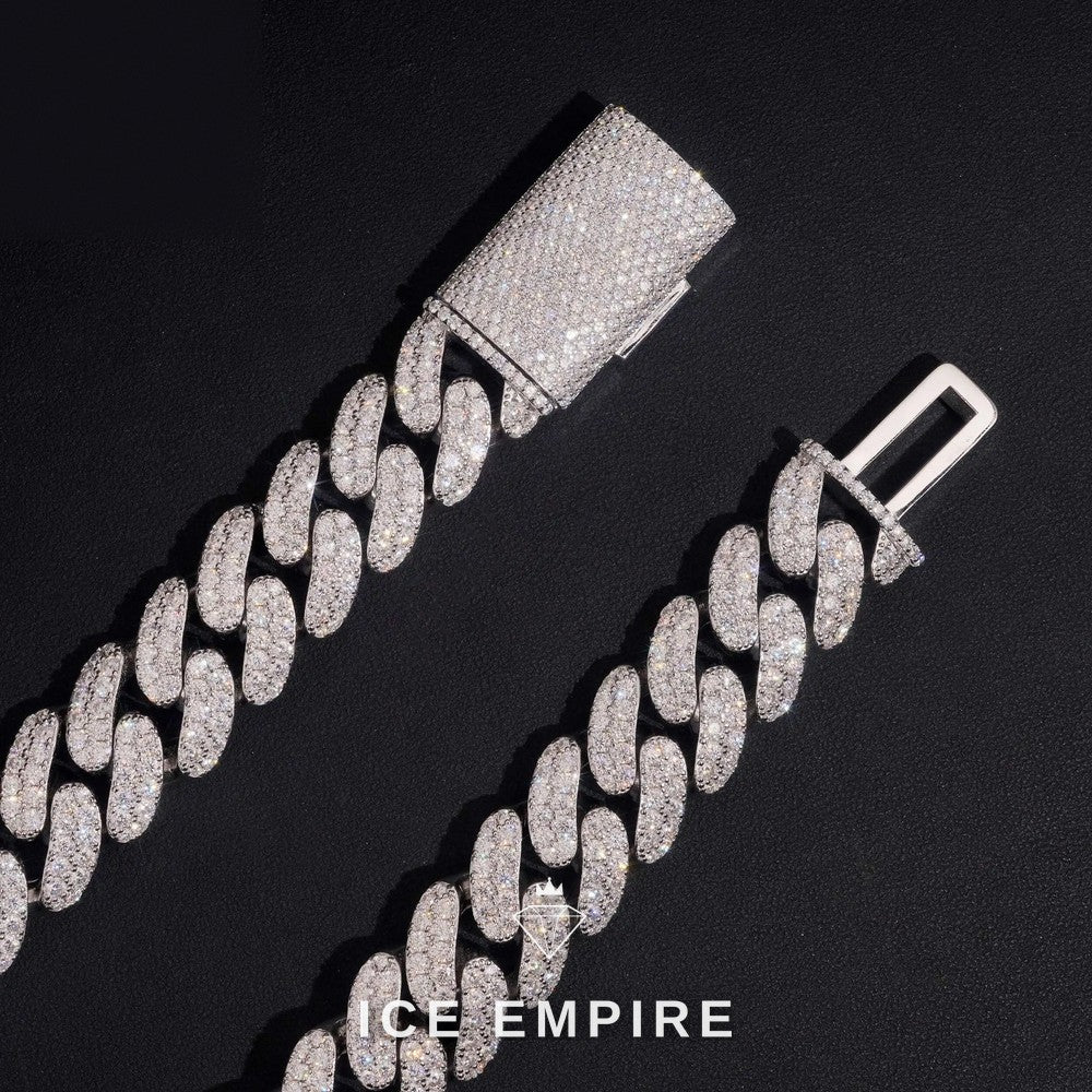 Iced Out Rose Gold Plated Moissanite Cuban Chain