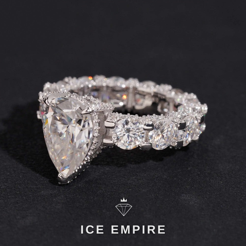 Iced Out 925 Silver Moissanite Ring