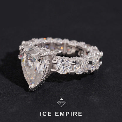 Iced Out 925 Silver Moissanite Ring