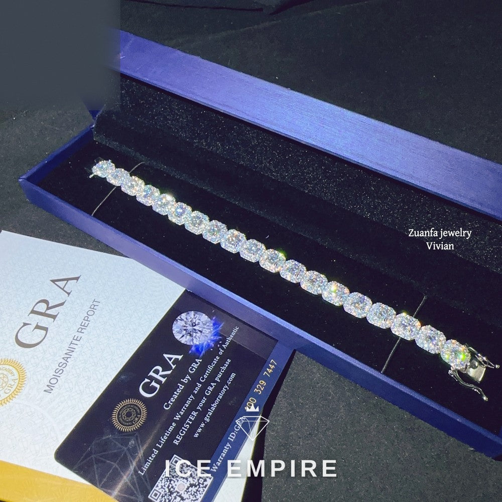 Iced Out Rose Gold Plated Moissanite Bracelet