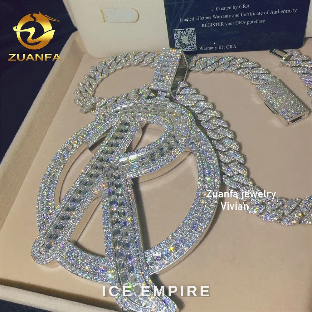 Iced Out 925 Silver Moissanite Pendant