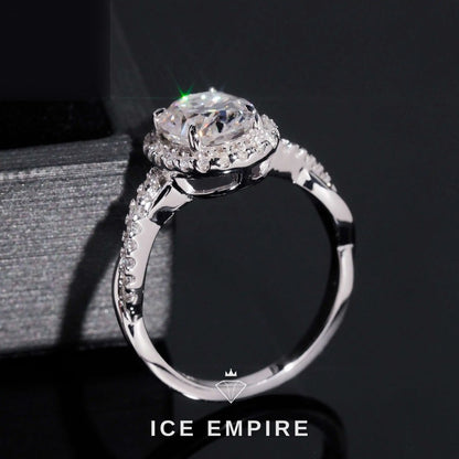 Iced Out Cluster 18K Gold Moissanite Wedding Band