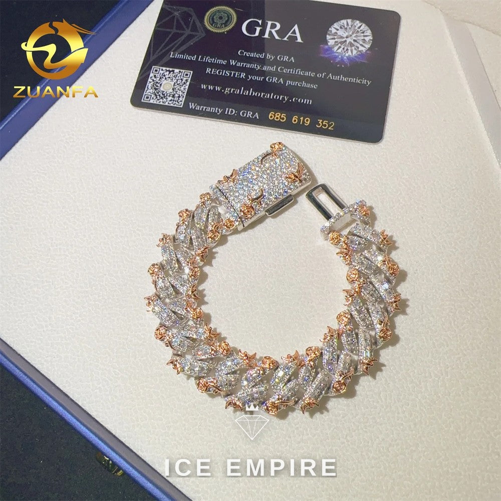 Iced Out 925 Silver Moissanite Cuban Chain